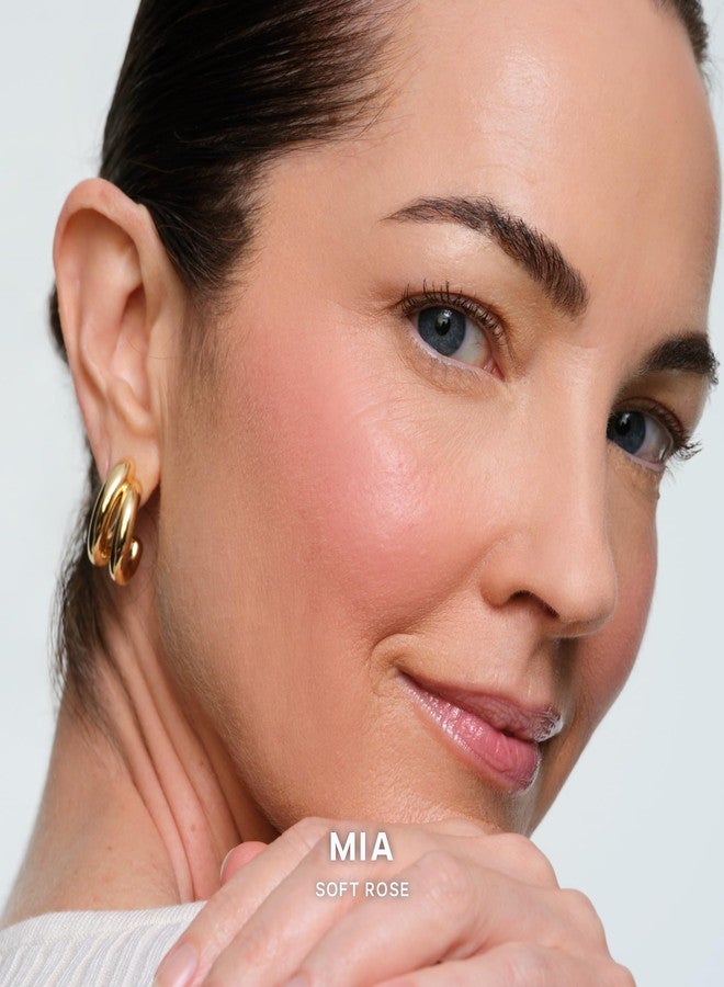 Saie SuperSuede Baked Blush - Talc-Free Powder Blush for Cheeks Infused with Hyaluronic Acid, Glycerin + Squalane - Hydrating Face Makeup for a Natural, Diffused Flush of Color - Mia (0.1 Ounce) - Image 2